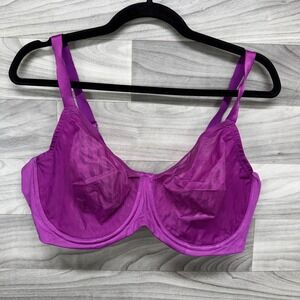 Wacoal Elevated Allure Bra Womens 42DD Purple Winterbloom Underwire Silky